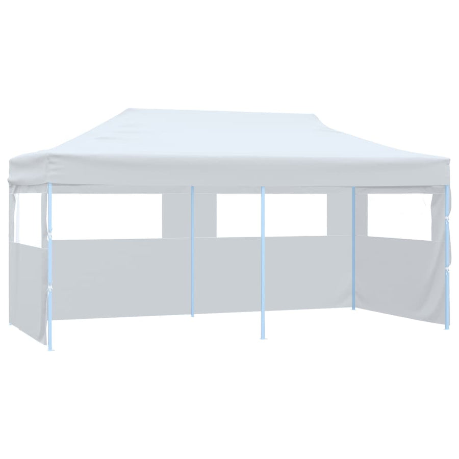Cort Petrecere Pliabil Cu Pereți Laterali, Alb, Oțel, 3 X 6 M