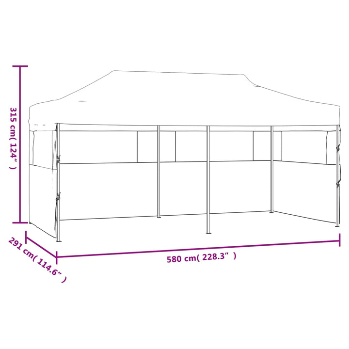 Cort Petrecere Pliabil Cu Pereți Laterali, Alb, Oțel, 3 X 6 M