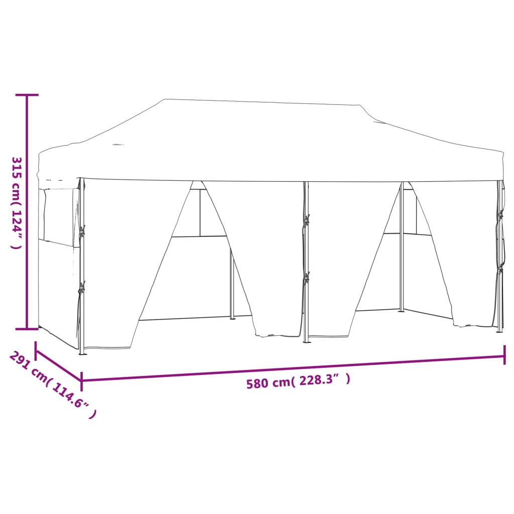 Cort De Petrecere Pliabil Cu 4 Pereți, , 3 X 6 M, Oțel