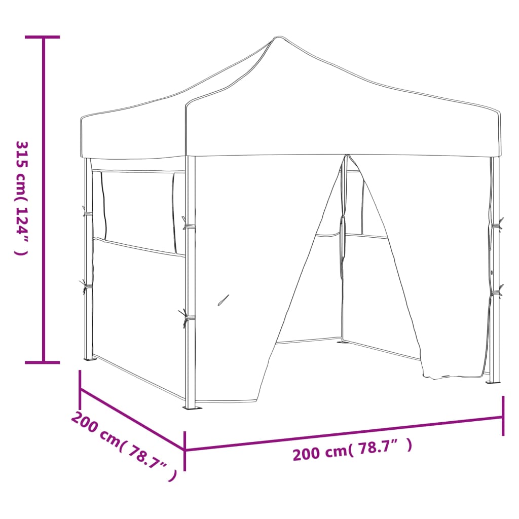 Cort De Petrecere Pliabil Cu 4 Pereți, , 2 X 2 M, Oțel