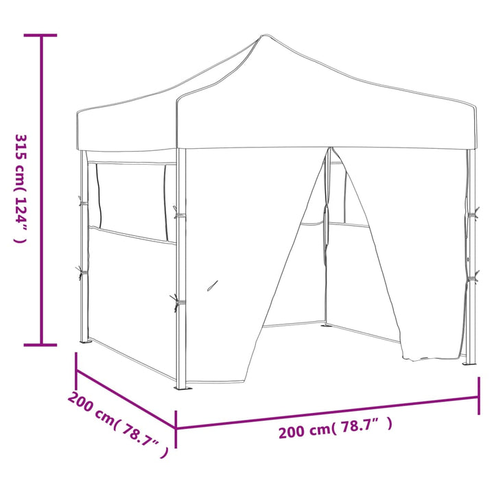 Cort De Petrecere Pliabil Cu 4 Pereți, , 2 X 2 M, Oțel