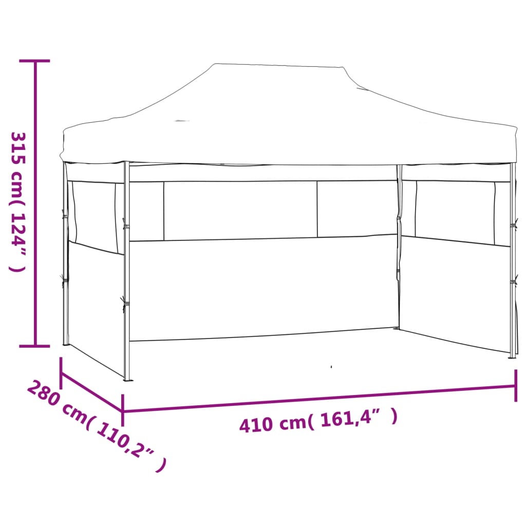 Cort De Petrecere Pliabil Cu 3 Pereți, , 3 X 4 M, Oțel