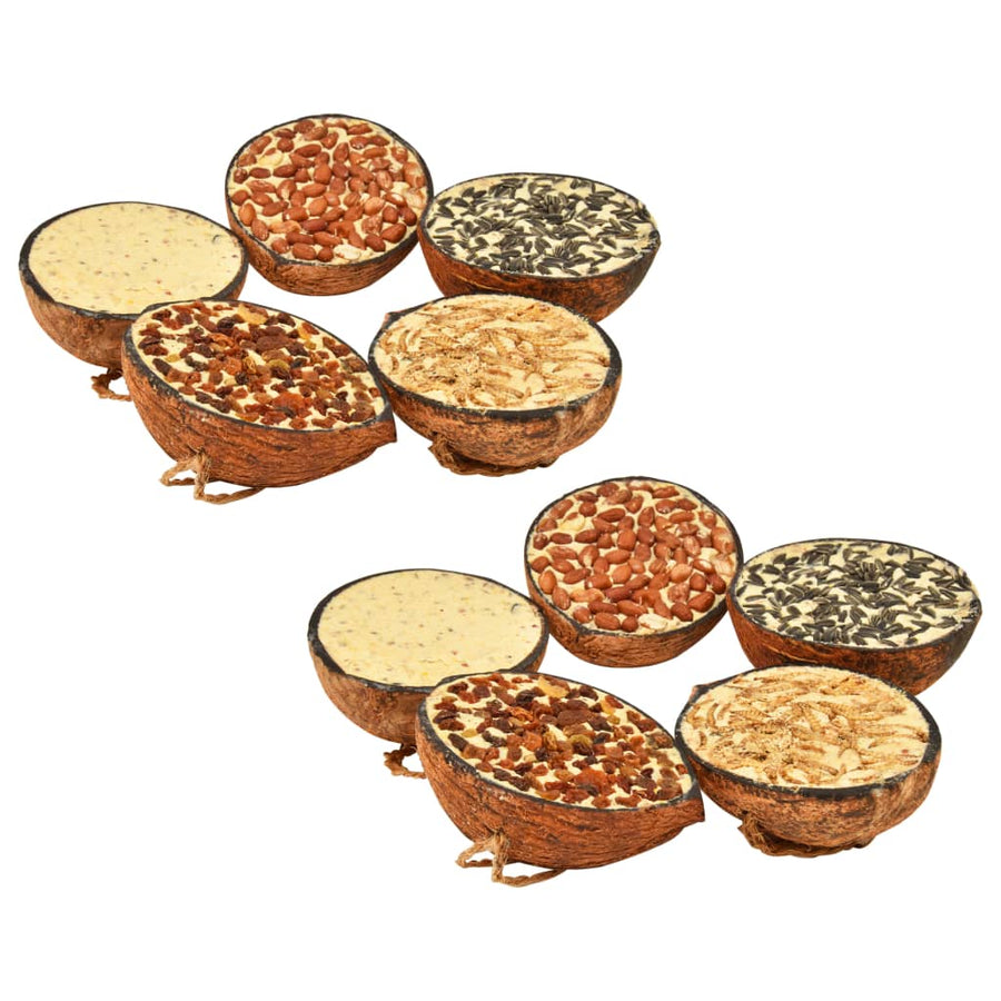 Jumătăți Nucă De Cocos Cu Hrană De Păsări, 10 Buc. 290 G