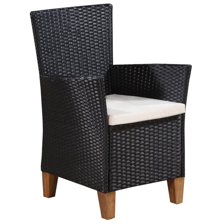 Set Mobilier De Exterior, 5 Piese, Negru Și Maro, Poliratan