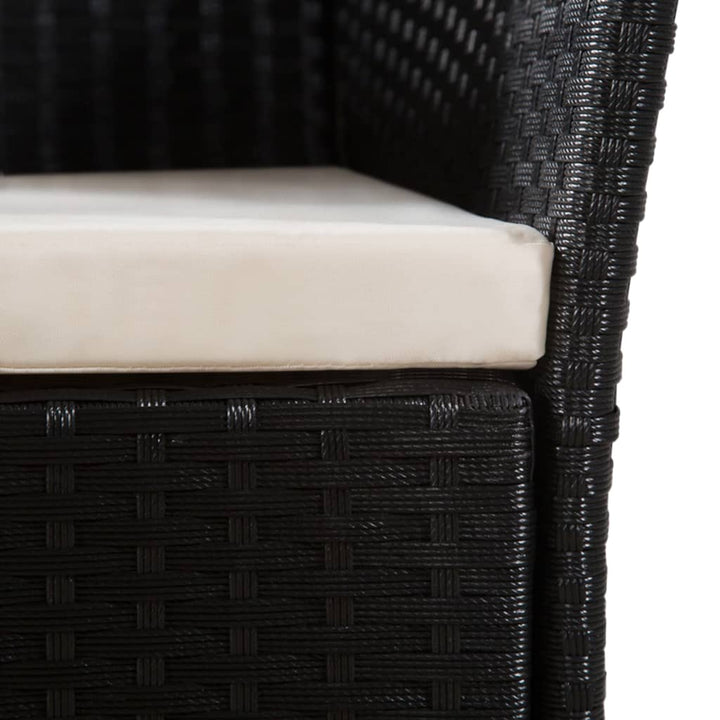 Set Mobilier De Exterior, 5 Piese, Negru Și Maro, Poliratan