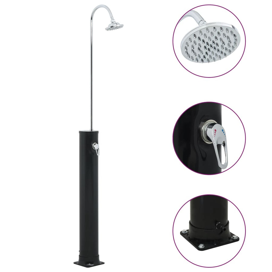 Duș Solar, Negru, 214 Cm, 20 L