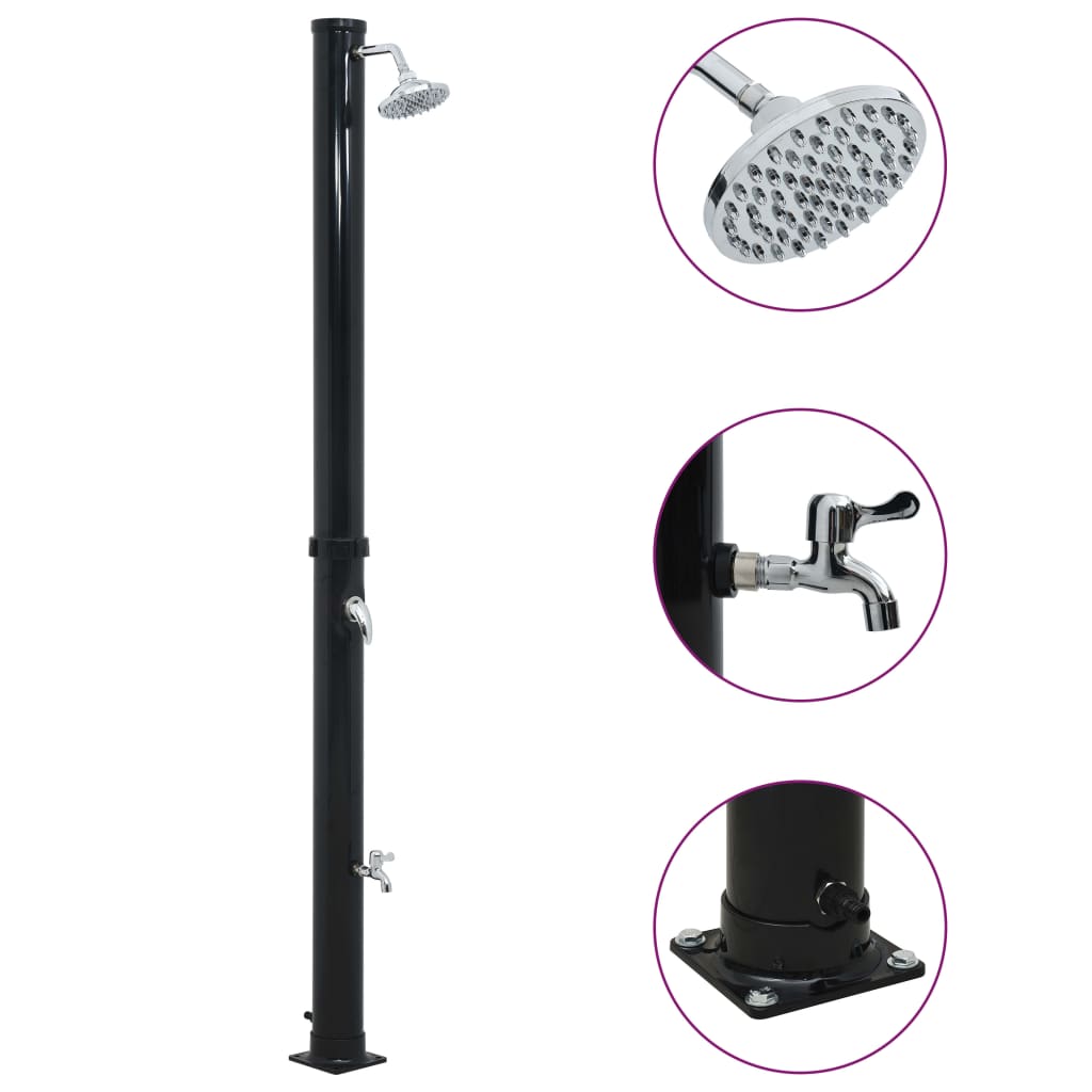 Duș Solar, Negru, 220 Cm, 20 L