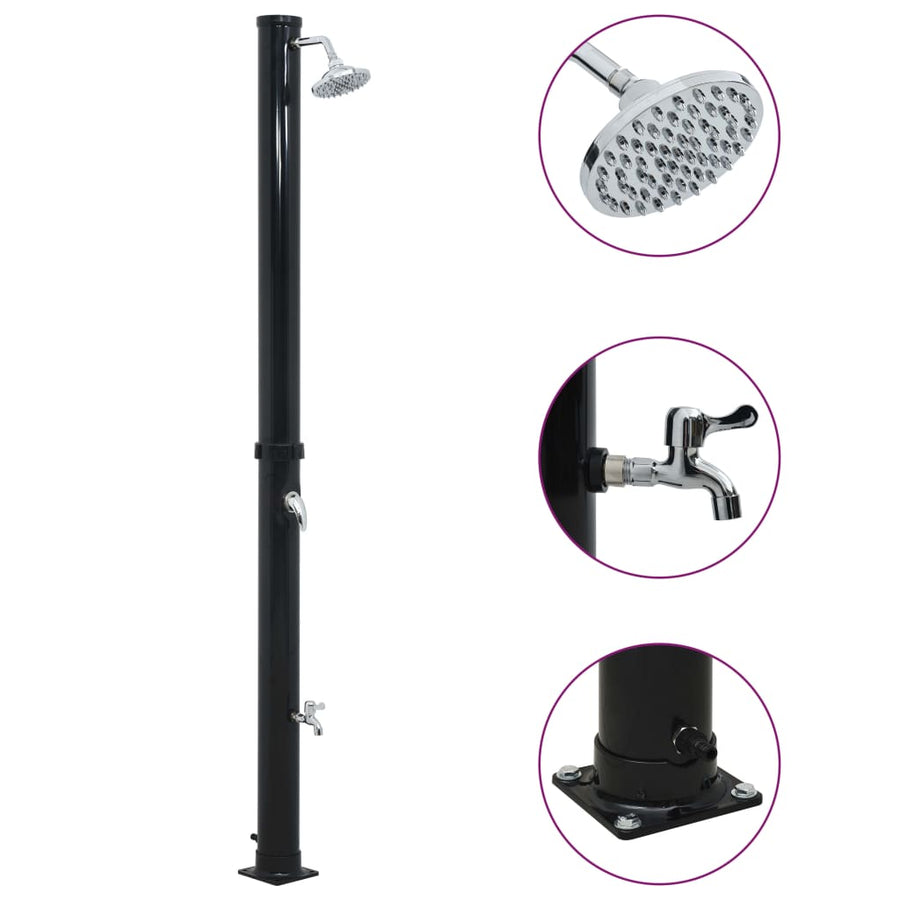 Duș Solar, Negru, 220 Cm, 20 L