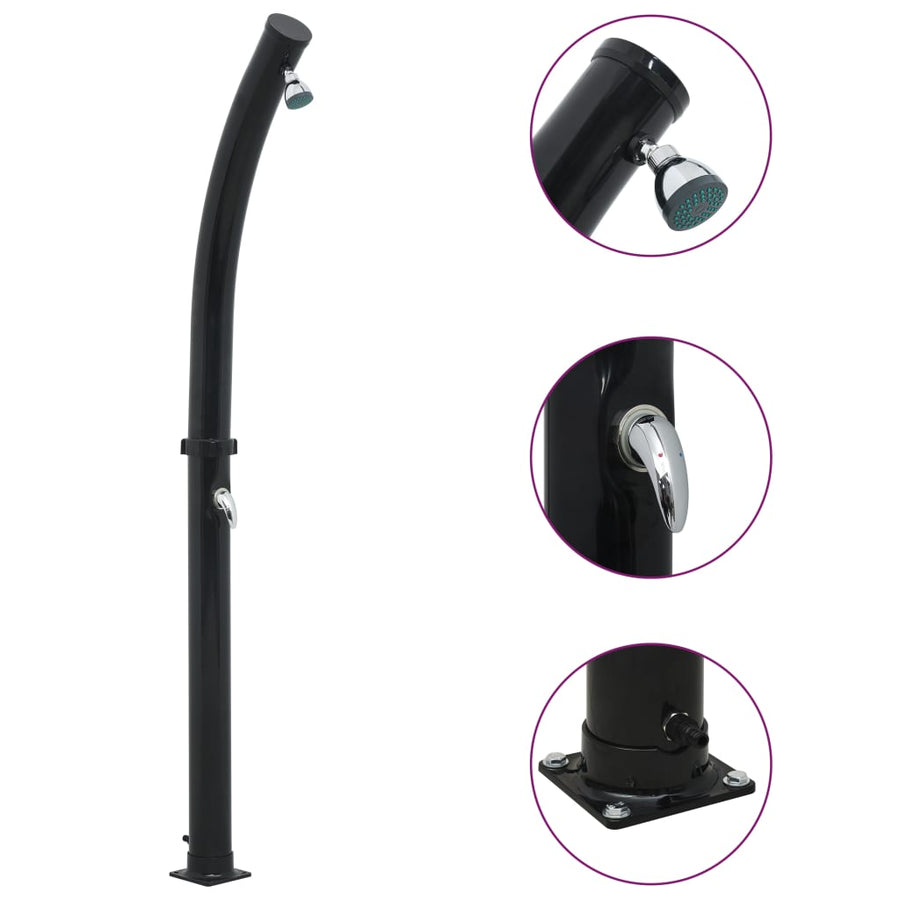 Duș Solar, Negru, 214 Cm, 20 L