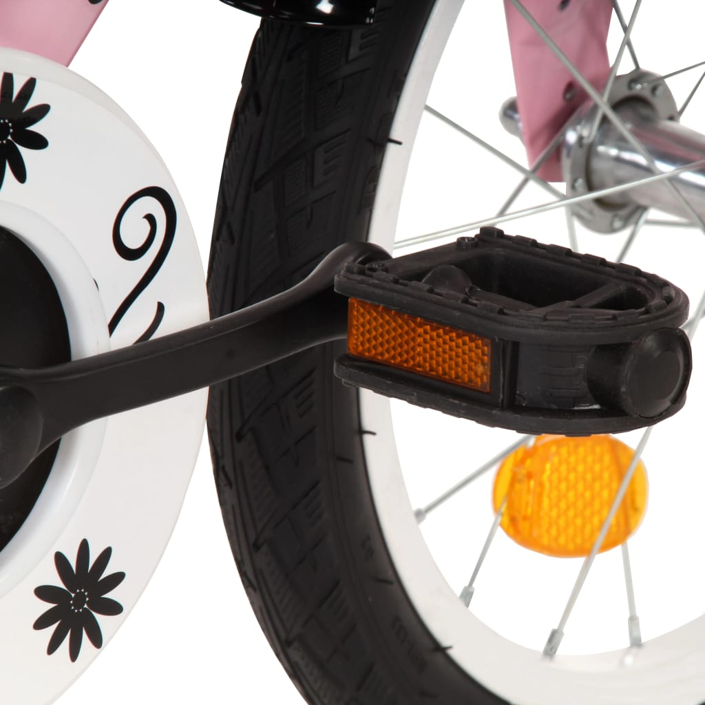 Bicicletă Copii Cu Suport Frontal, Alb Și , 14 Inci