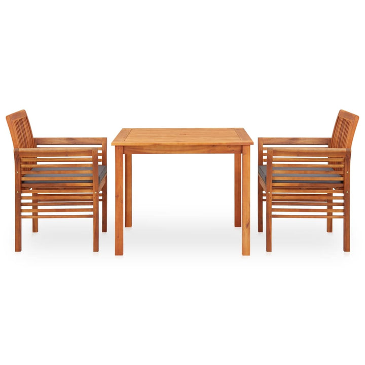 Set Mobilier De Exterior Cu Perne 3 Piese, Lemn Masiv De Acacia
