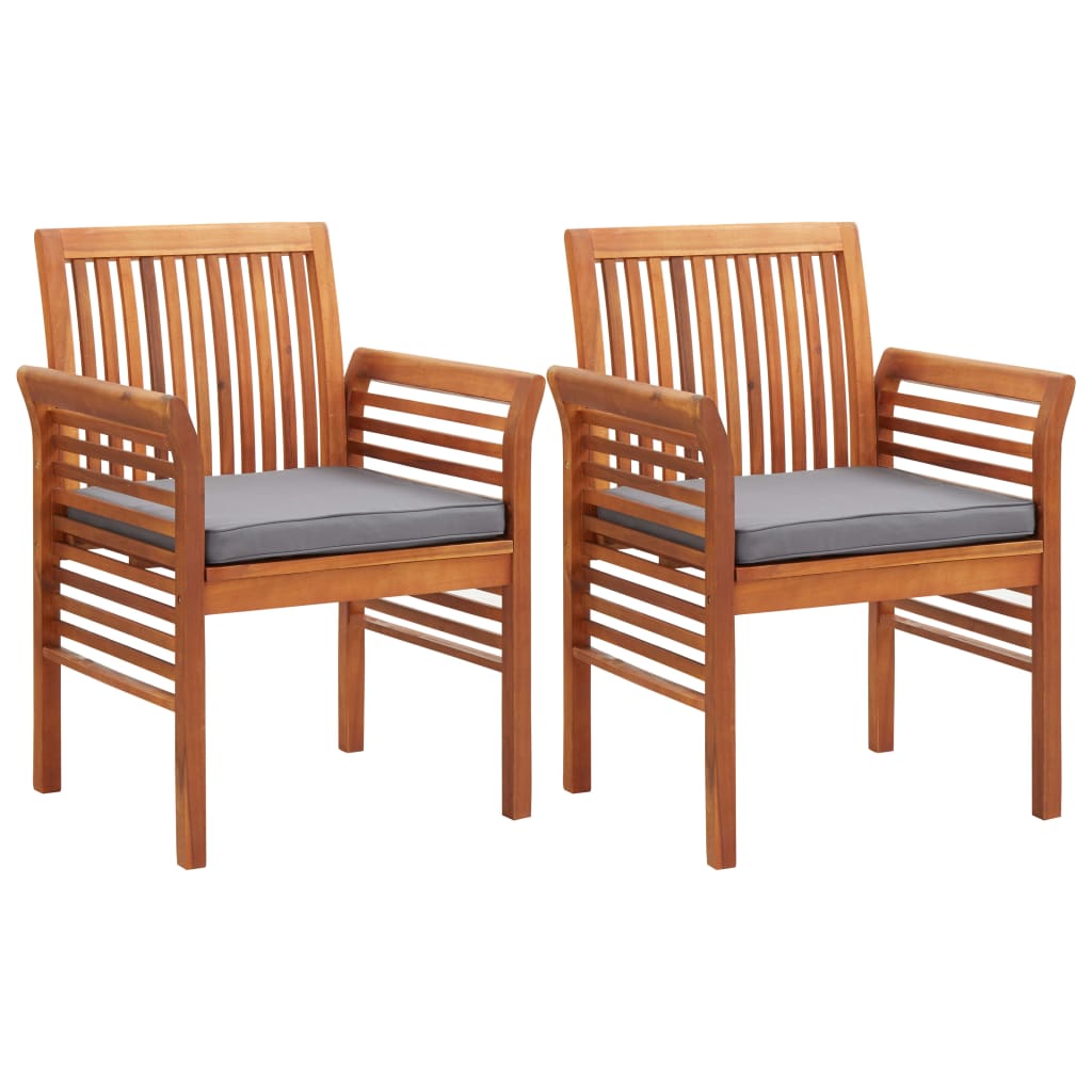 Set Mobilier De Exterior Cu Perne 3 Piese, Lemn Masiv De Acacia