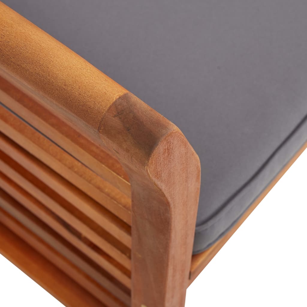 Set Mobilier De Exterior Cu Perne 3 Piese, Lemn Masiv De Acacia