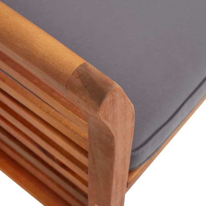 Set Mobilier De Exterior Cu Perne 3 Piese, Lemn Masiv De Acacia