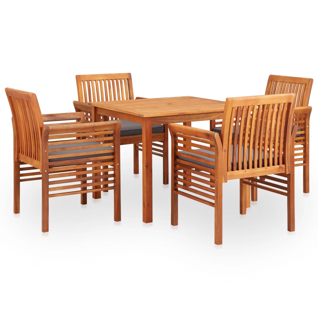 Set Mobilier De Exterior Cu Perne 3 Piese, Lemn Masiv De Acacia