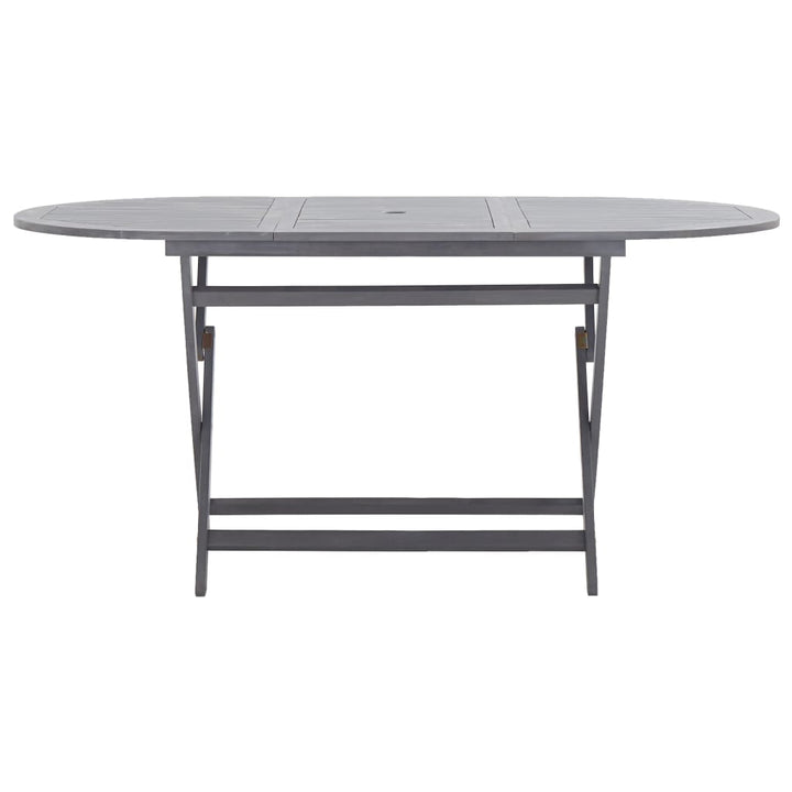 Set Mobilier De Grădină, 7 Piese, Gri, Lemn Masiv De Acacia
