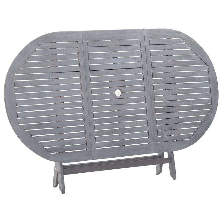 Set Mobilier De Grădină, 7 Piese, Gri, Lemn Masiv De Acacia