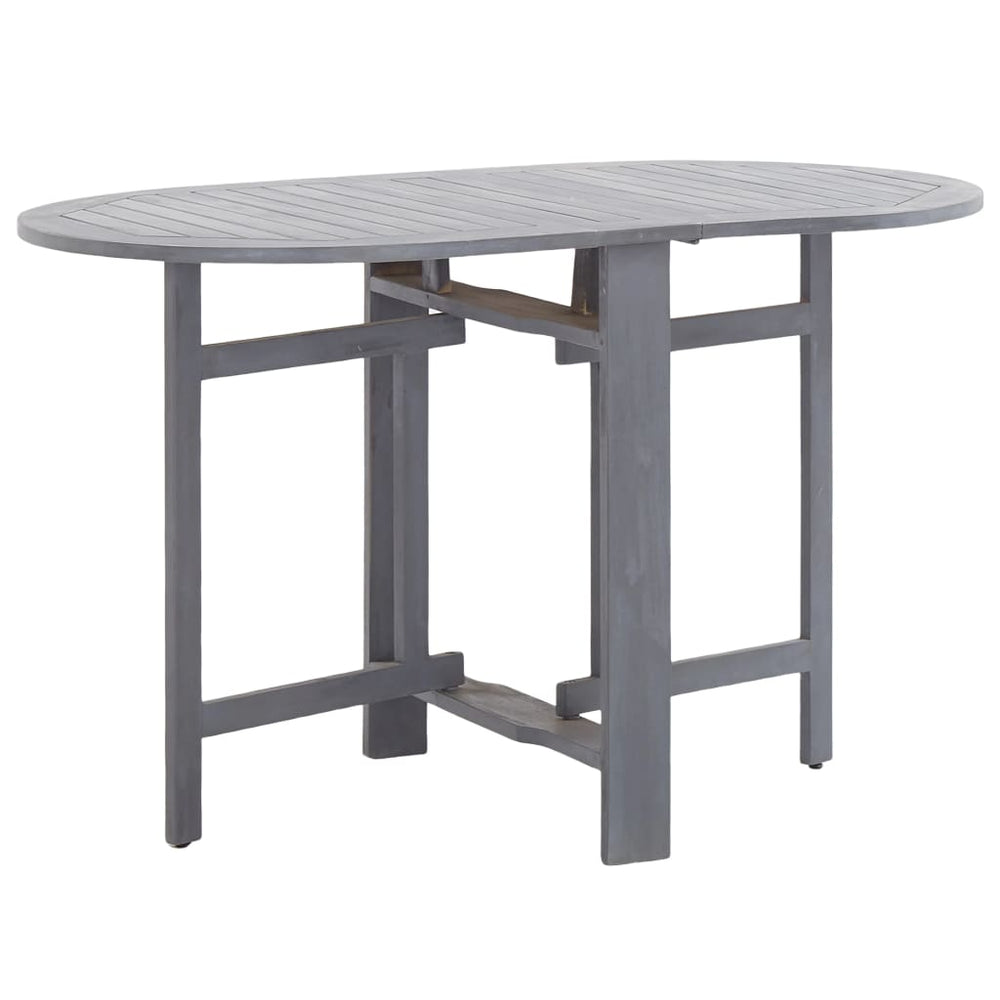Set Mobilier De Grădină, 5 Piese, Gri, Lemn Masiv De Acacia