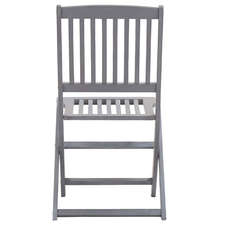 Set Mobilier De Grădină, 5 Piese, Gri, Lemn Masiv De Acacia