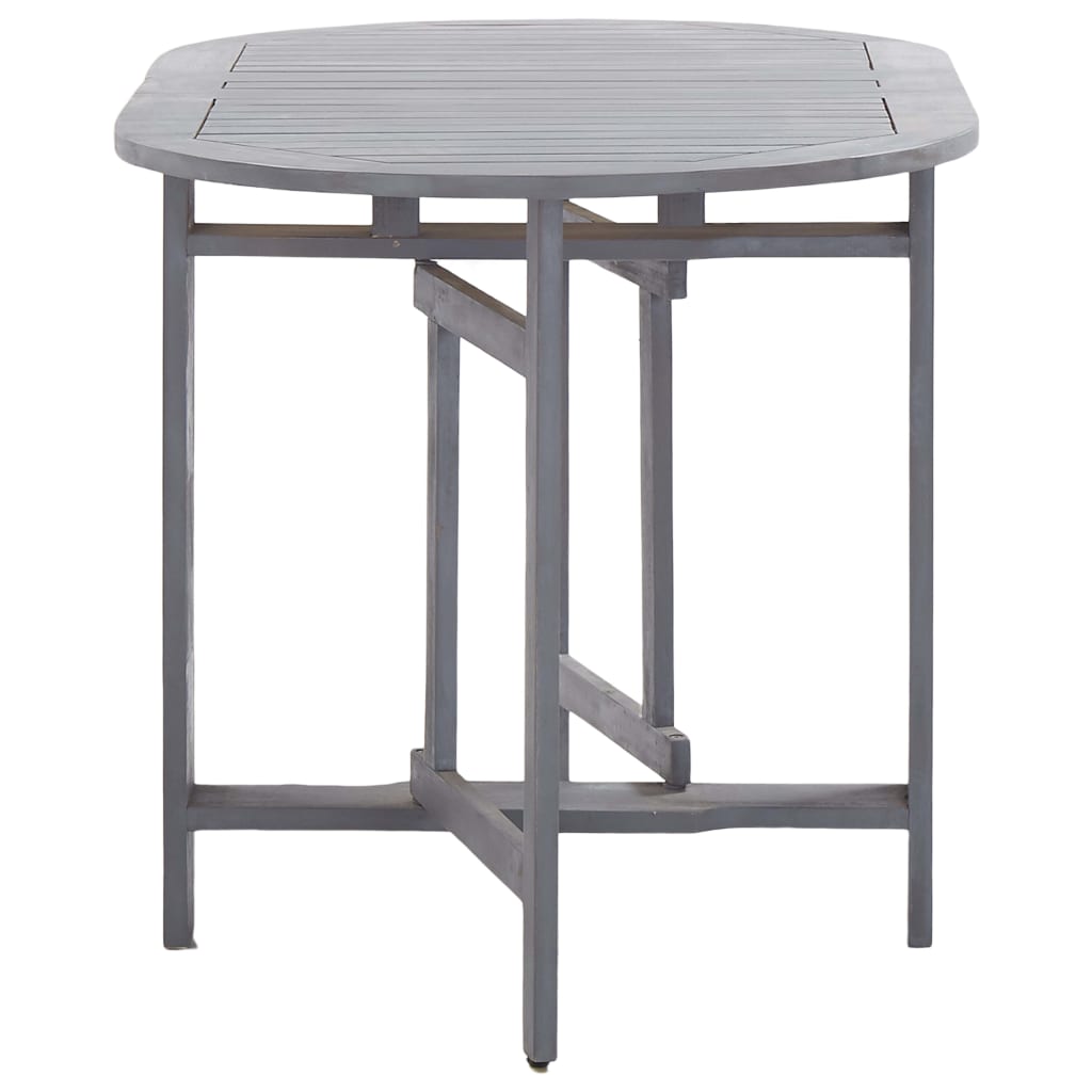 Set Mobilier De Grădină, 5 Piese, Gri, Lemn Masiv De Acacia