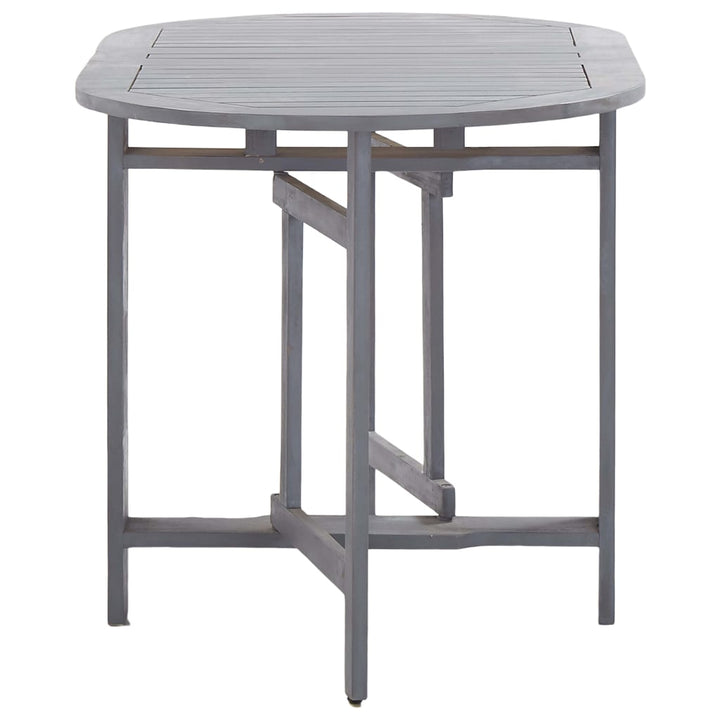 Set Mobilier De Grădină, 5 Piese, Gri, Lemn Masiv De Acacia
