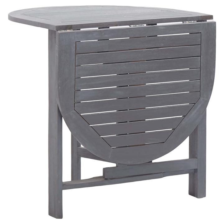 Set Mobilier De Grădină, 5 Piese, Gri, Lemn Masiv De Acacia