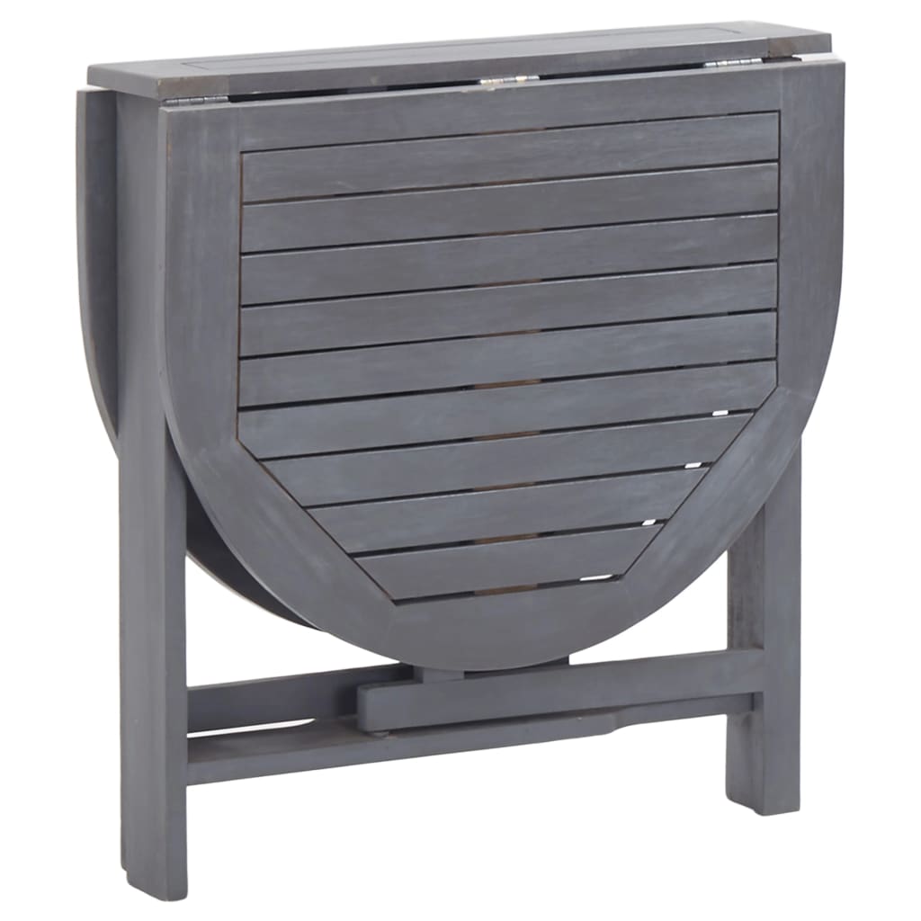 Set Mobilier De Grădină, 5 Piese, Gri, Lemn Masiv De Acacia