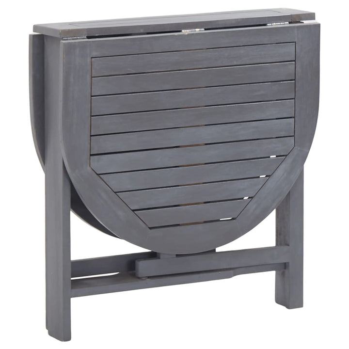 Set Mobilier De Grădină, 5 Piese, Gri, Lemn Masiv De Acacia
