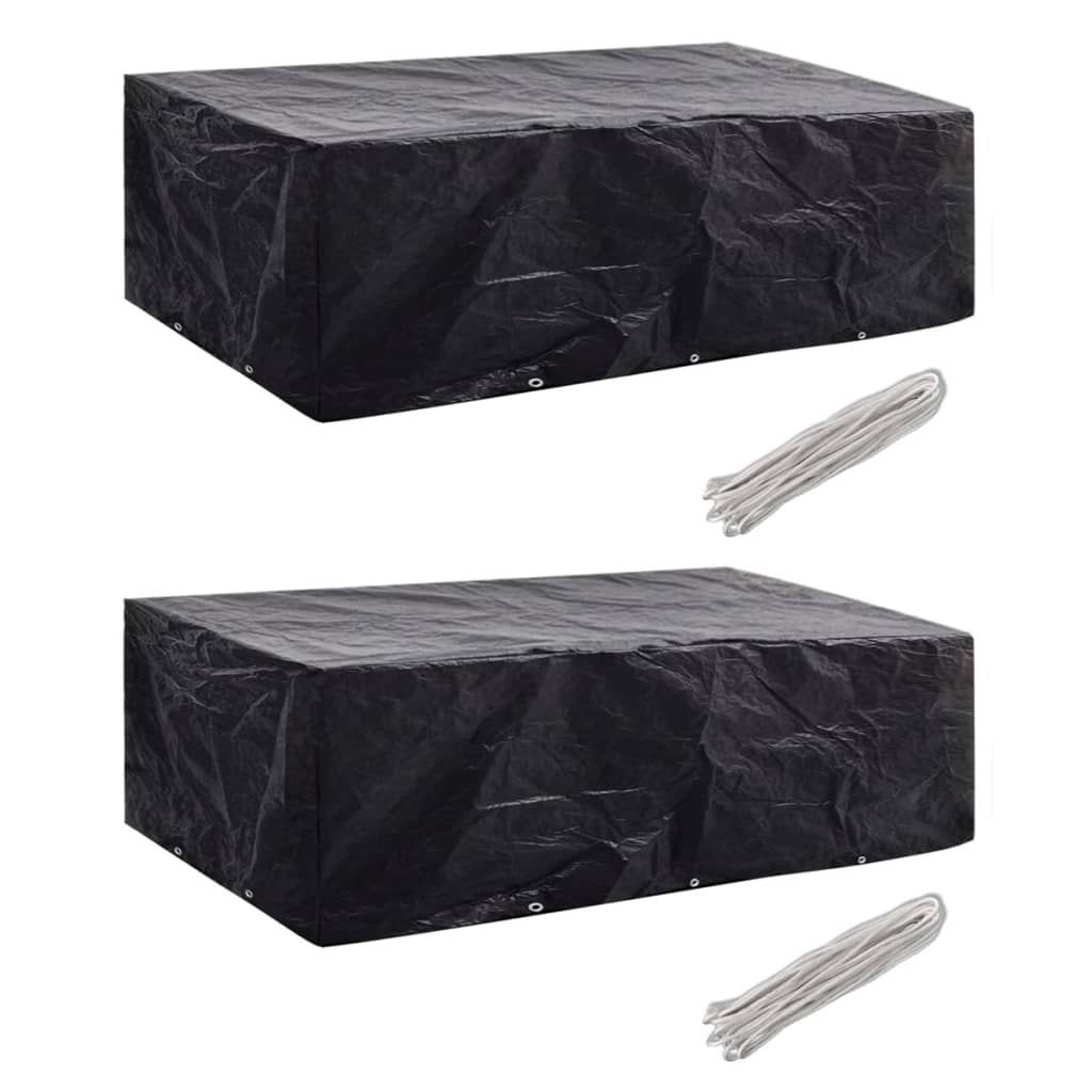 Huse Mobilier Grădină, 2 Buc, 12 Ocheți, 325X205X90 Cm