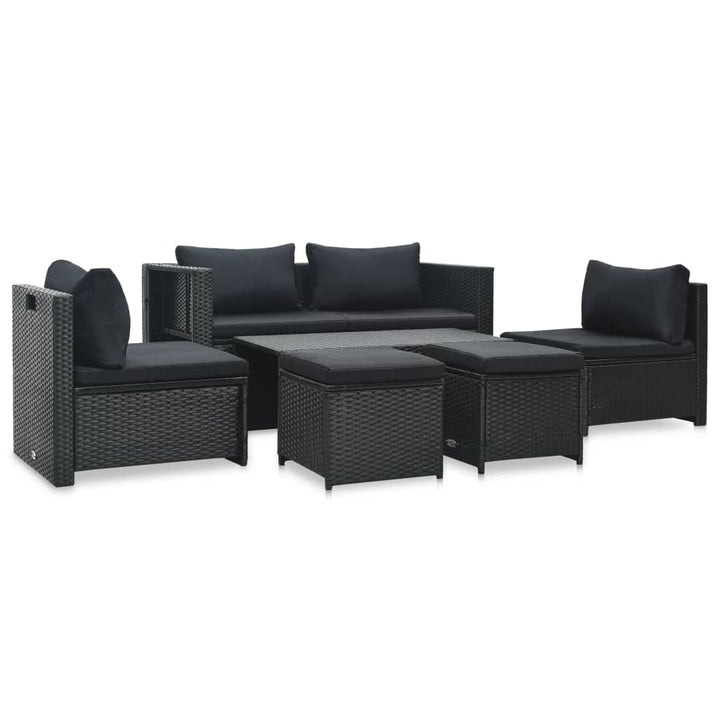 Set Mobilier De Grădină Cu Perne, 6 Piese, , Poliratan
