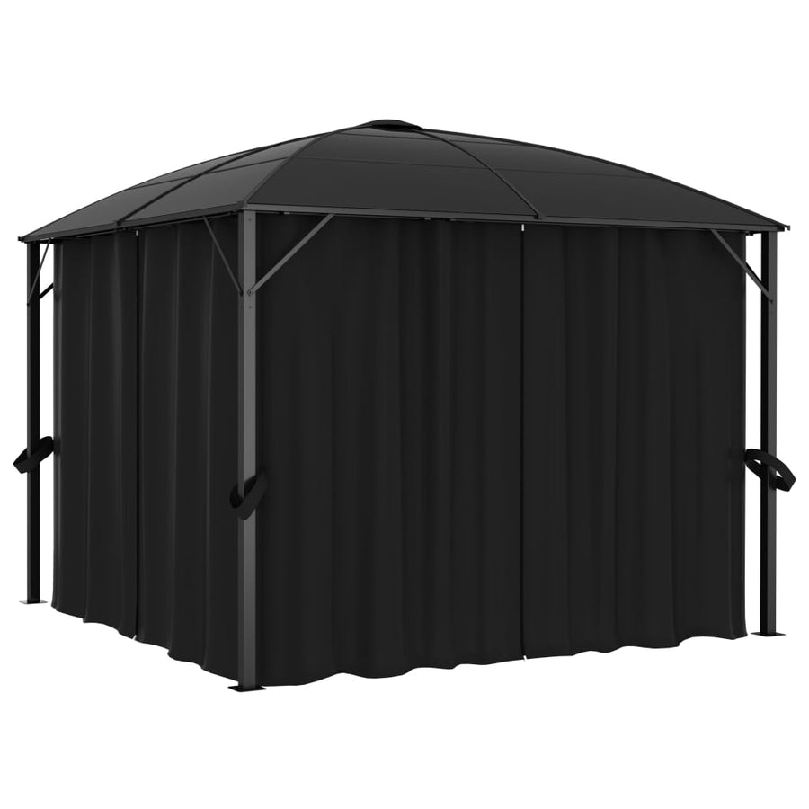 Pavilion Cu Perdele, Antracit, 300 X 300 X 265 Cm