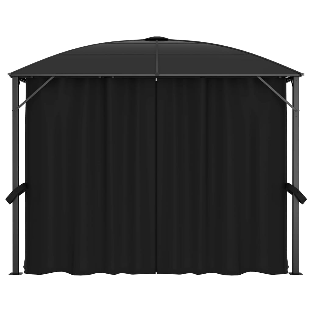 Pavilion Cu Perdele, Antracit, 300 X 300 X 265 Cm