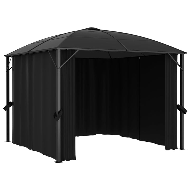 Pavilion Cu Perdele, Antracit, 300 X 300 X 265 Cm