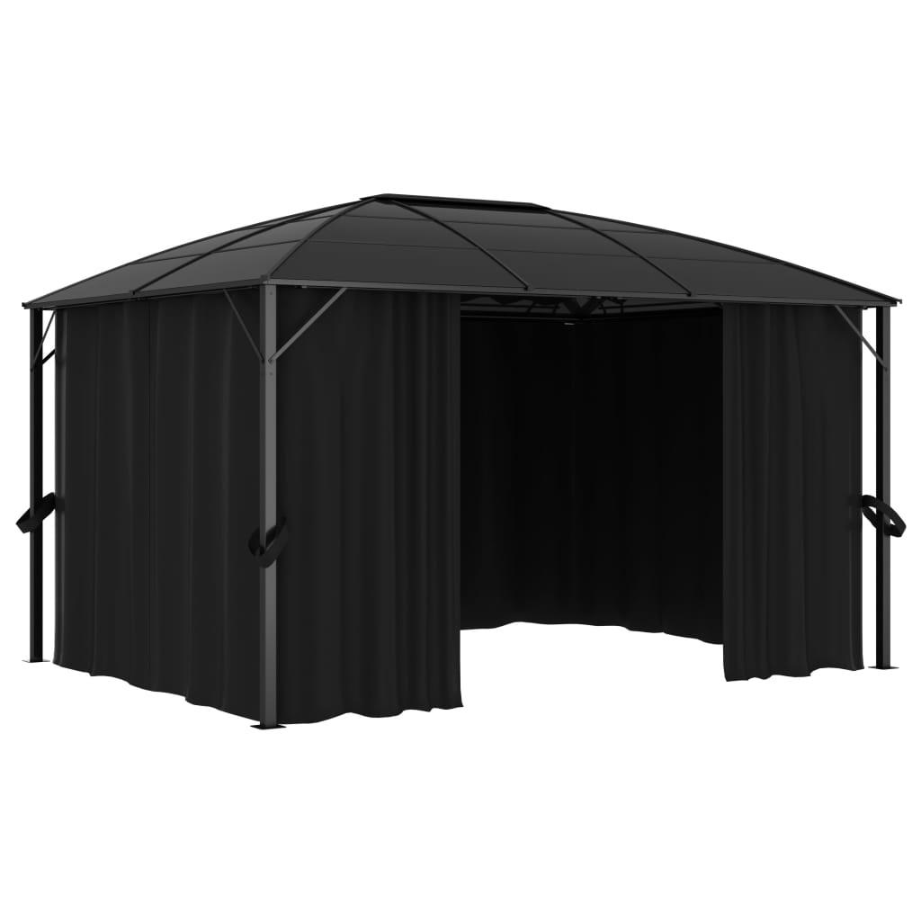 Pavilion Cu Perdele, Antracit, 400 X 300 X 265 Cm