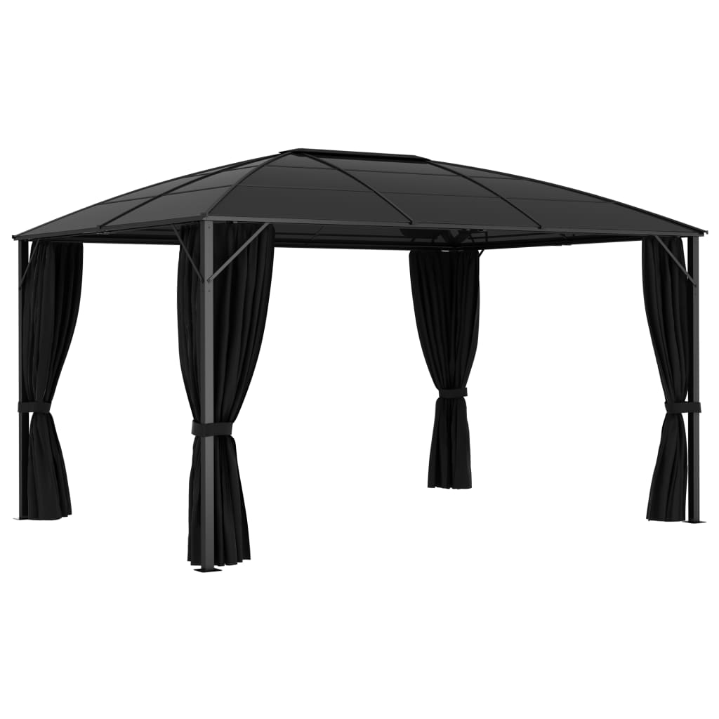 Pavilion Cu Perdele, Antracit, 400 X 300 X 265 Cm
