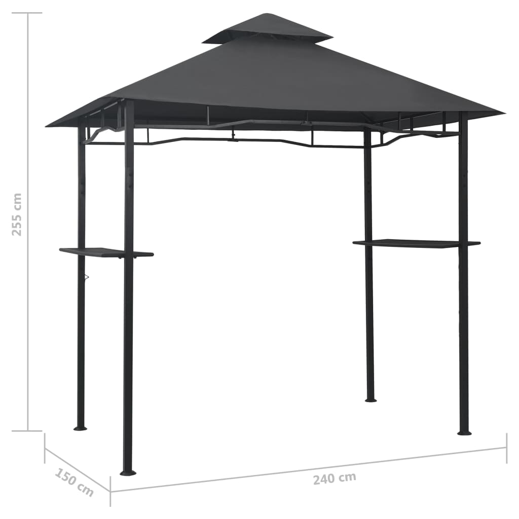 Pavilion De Grătar, Antracit, 240 X 150 X 255 Cm, Oțel