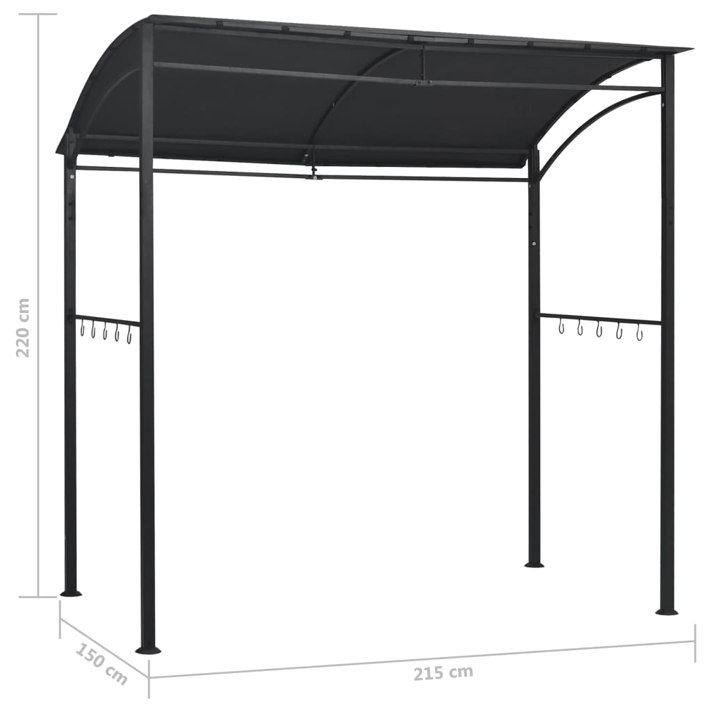 Pavilion De Grătar, Antracit, 215 X 150 X 220 Cm, Oțel