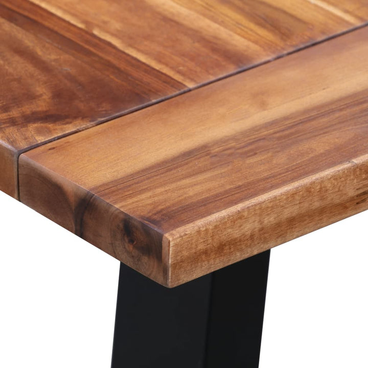 Masă De Bucătărie, 180X90X75 Cm, Lemn Masiv Acacia & Sticlă
