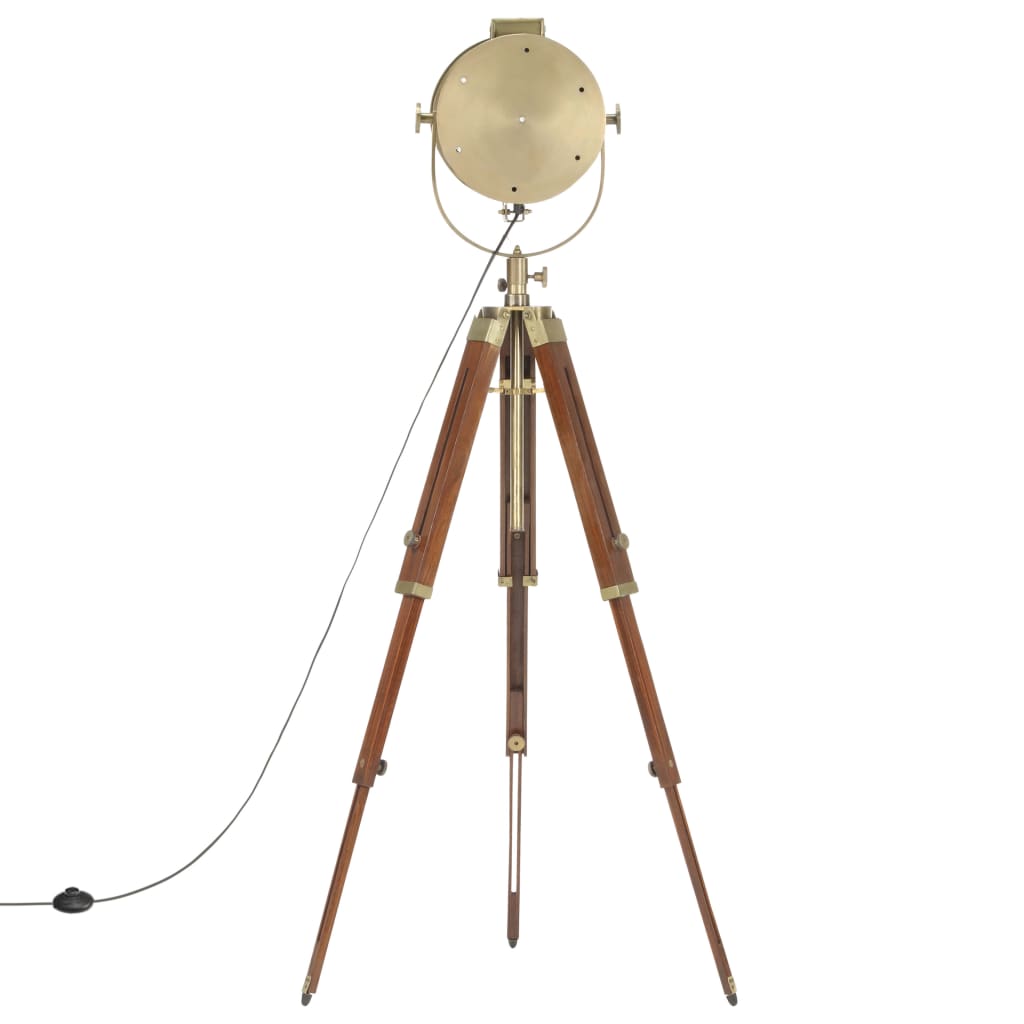 Lampă De Podea Trepied, 165 Cm, Lemn Masiv De Mango