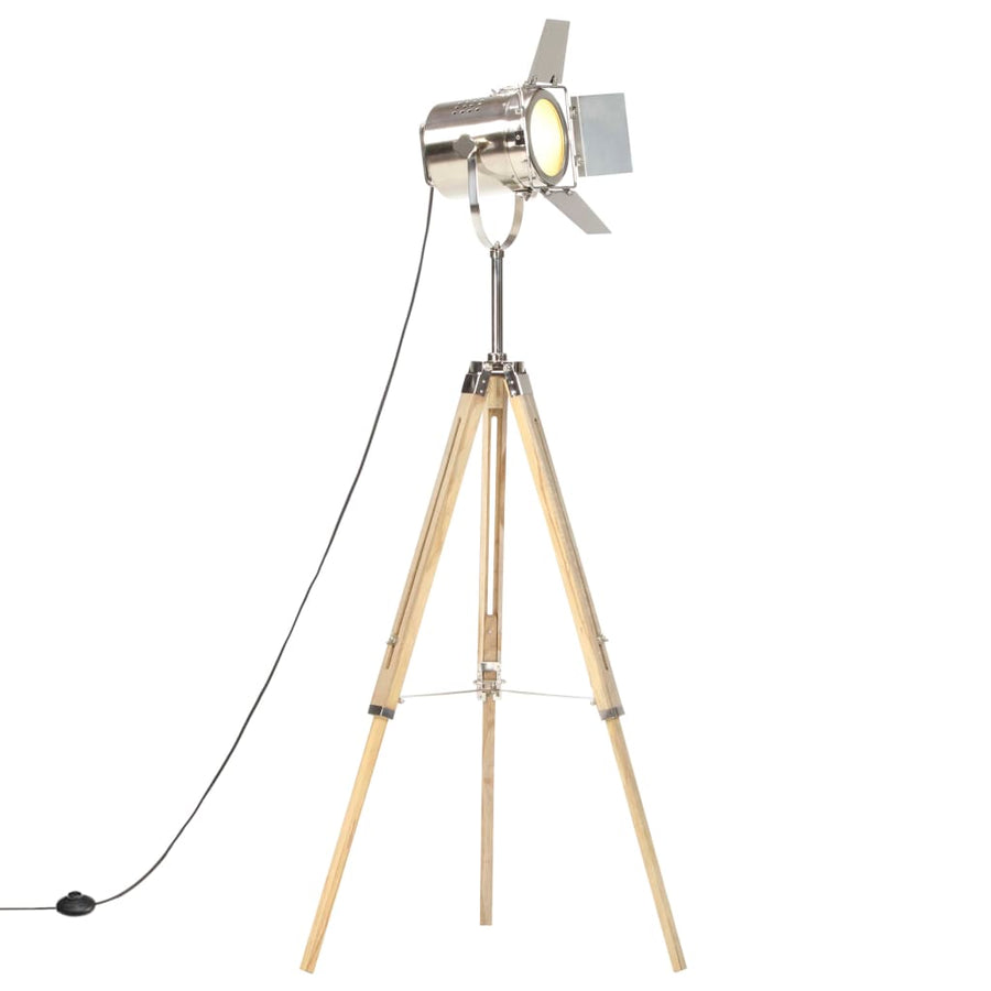 Lampă De Podea Cu Trepied, 140 Cm, Lemn Masiv De Mango