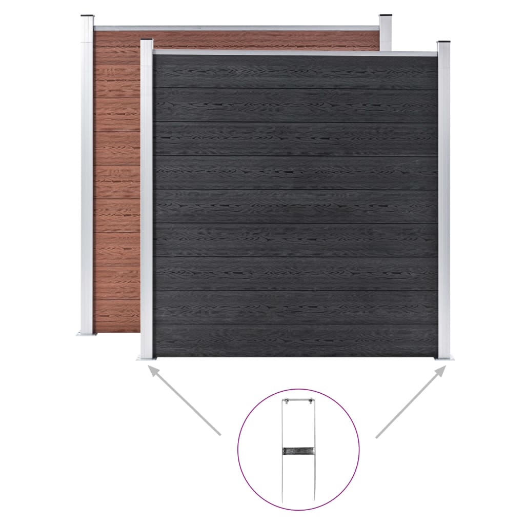 Țăruși De Sol Pentru Gard Din Wpc, 2 Buc., 40 Cm, Oțel