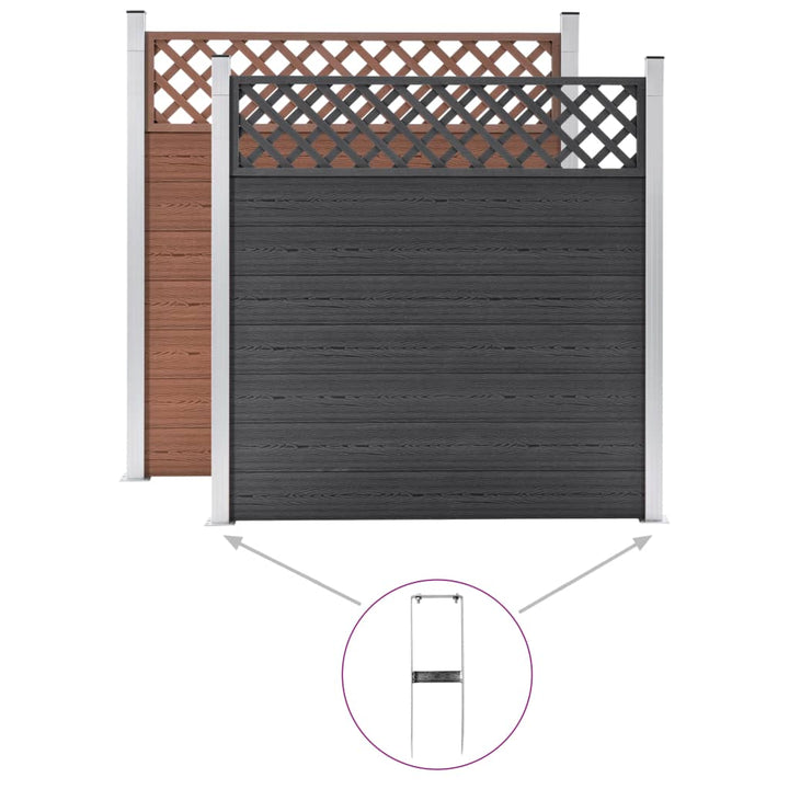 Țăruși De Sol Pentru Gard Din Wpc, 2 Buc., 40 Cm, Oțel