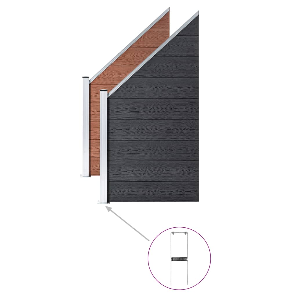 Țăruși De Sol Pentru Gard Din Wpc, 2 Buc., 40 Cm, Oțel