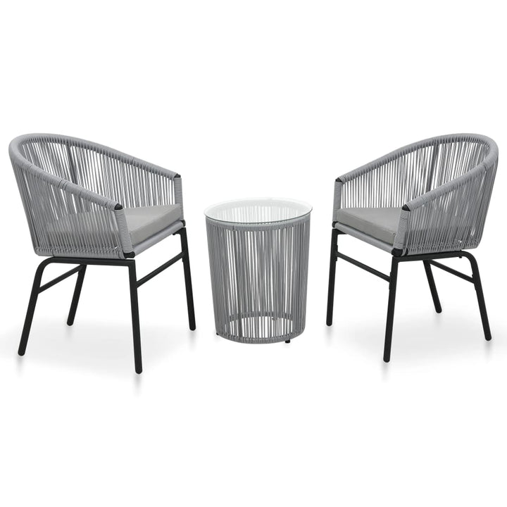 Set Mobilier De Bistro Cu Perne, 3 Piese, , Ratan Pe