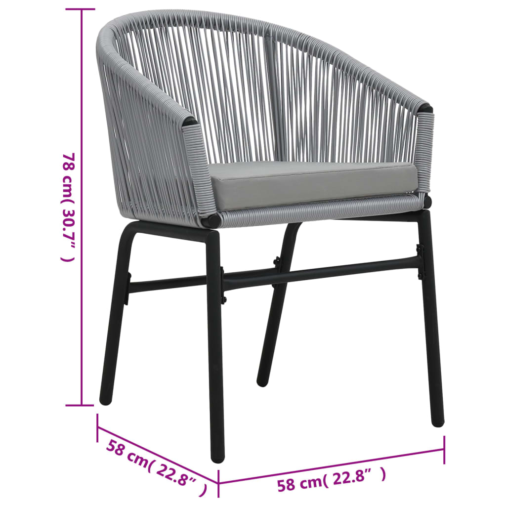 Set Mobilier De Bistro Cu Perne, 3 Piese, , Ratan Pe