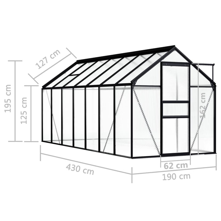 Seră, Antracit, 8,17 M², Aluminiu
