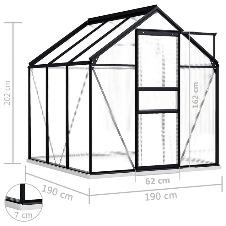Seră Cu Cadru De Bază, Antracit, 3,61 M², Aluminiu