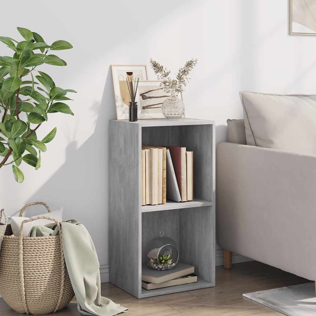 Bibliotecă, 2 Rafturi, Gri Beton, 40 X 30 X 76,5 Cm, Pal