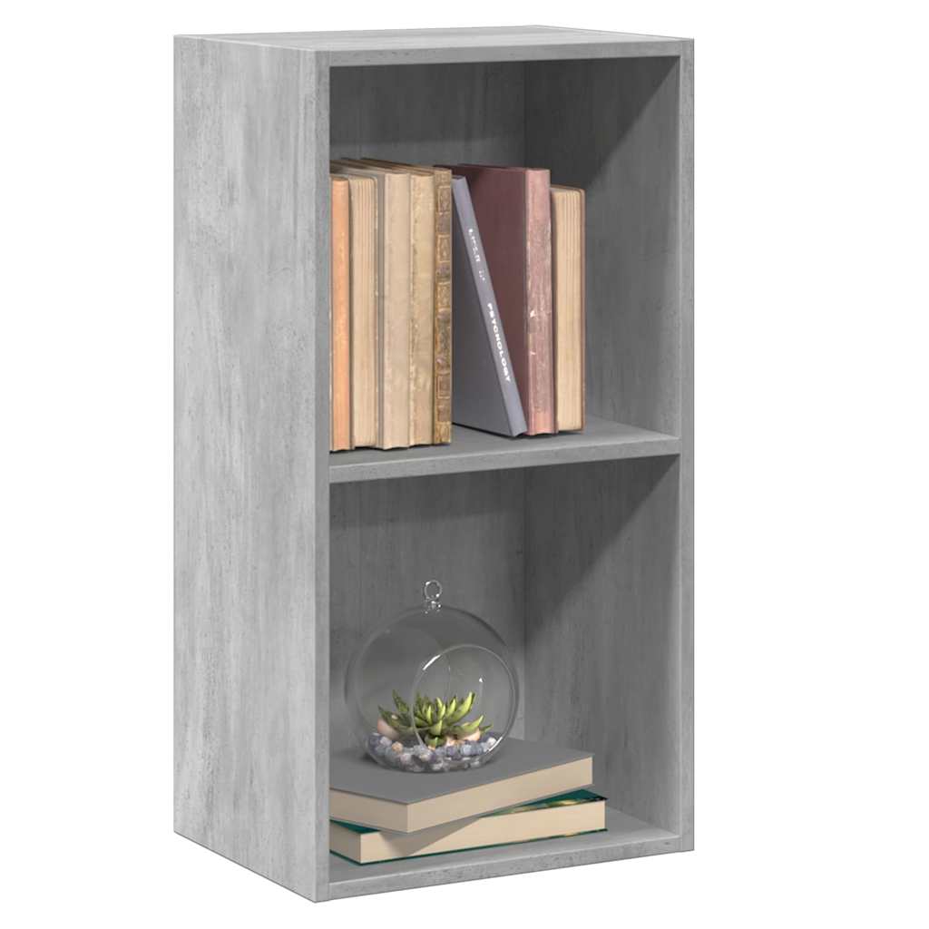 Bibliotecă, 2 Rafturi, Gri Beton, 40 X 30 X 76,5 Cm, Pal