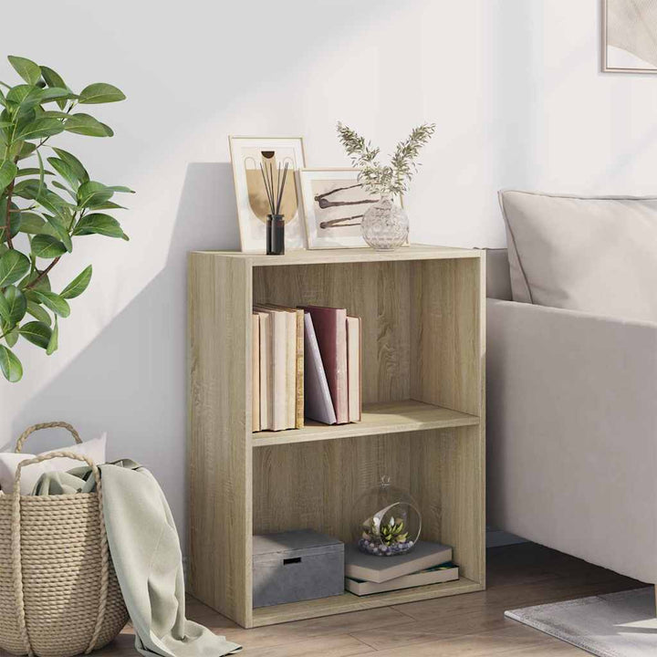 Bibliotecă Cu 2 Rafturi, Stejar Sonoma, 60 X 30 X 76,5 Cm, Pal